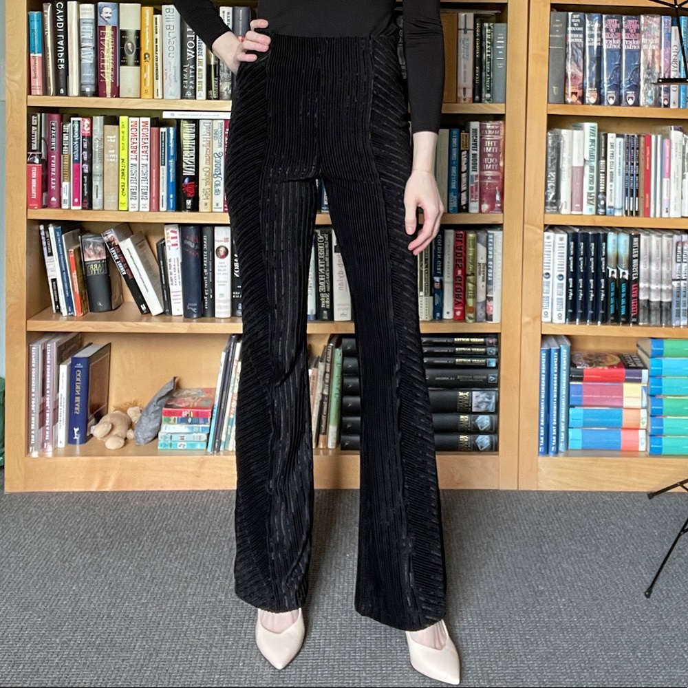 NWOT Black Velvet Pull-On Flare Pants - S